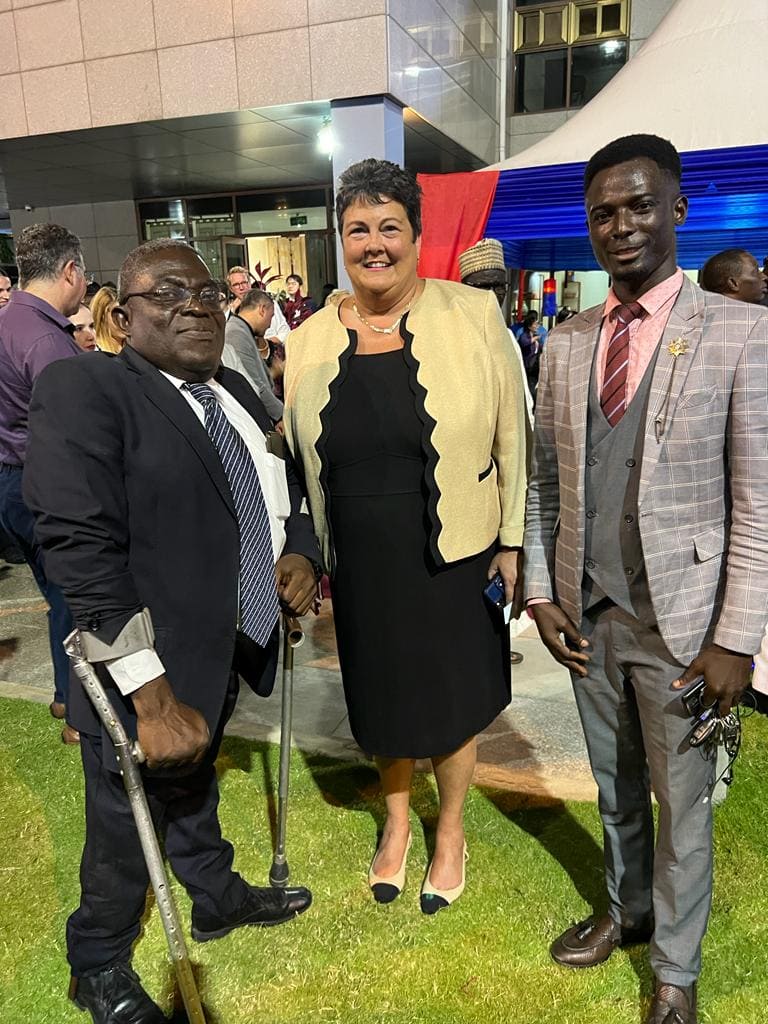 With the American Ambassador to Ghana,  H. E. Virginia Palmer