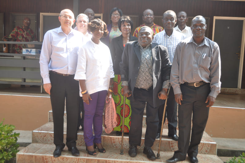 With the Honourable Minister of Fisheries at the Ghana Ministry of Fisheries, presenting the plan for the development of the fish industry